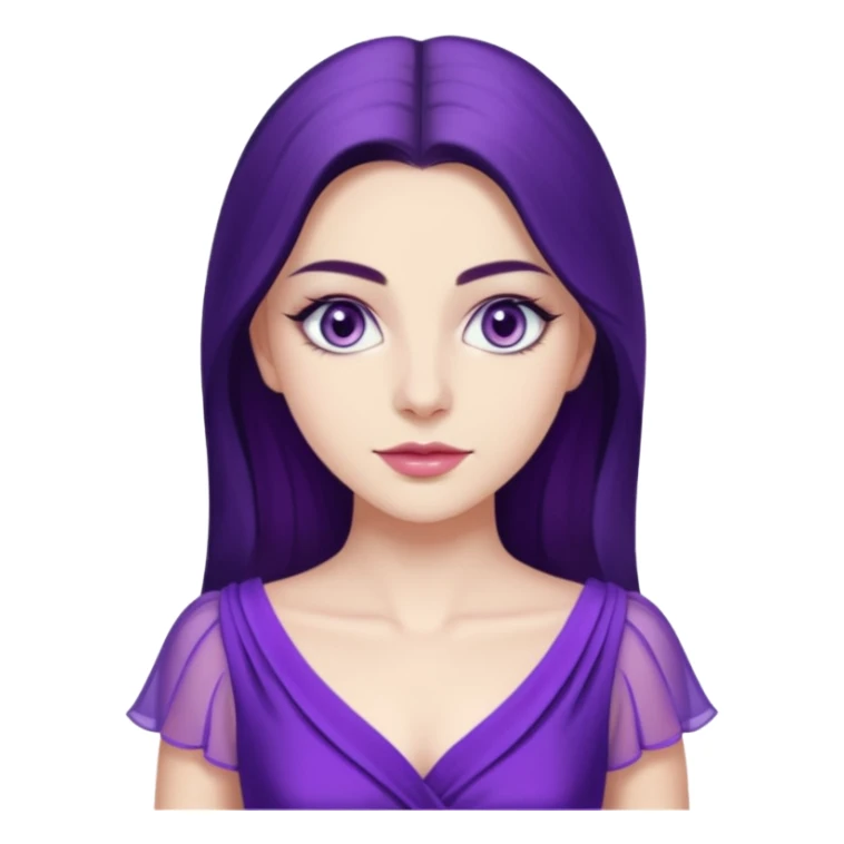 Demet özdemir as a character from game of thrones with lilac eyes and a purple dress. sticker