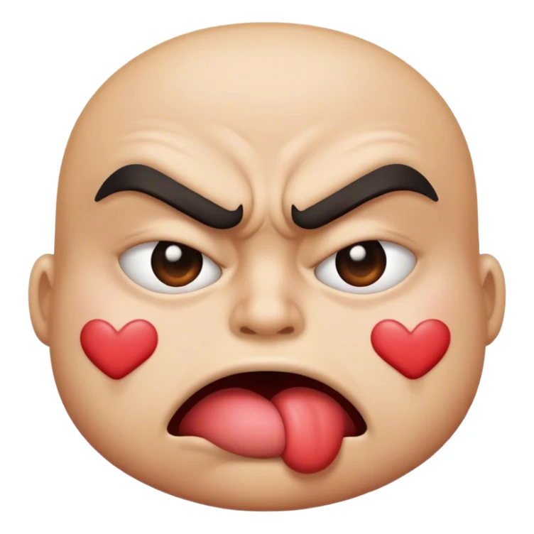 add a kissing emoji but angry sticker
