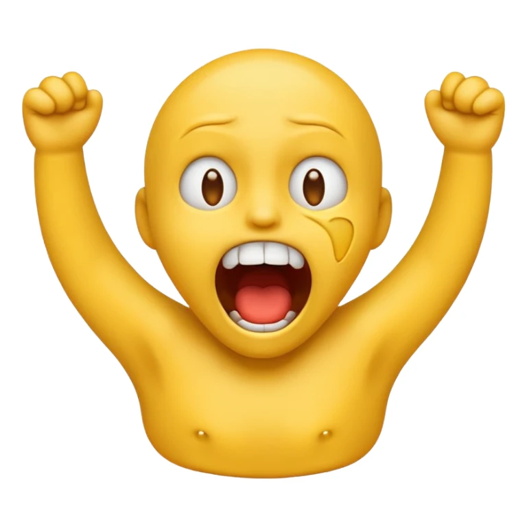 Strangling neck classic yellow emoji style screaming sticker