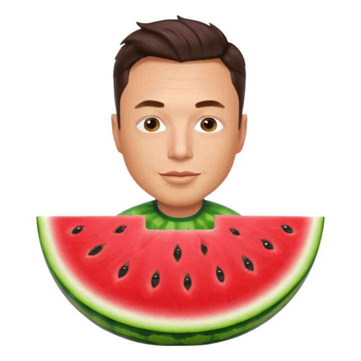 Elon musk in watermelon body sticker