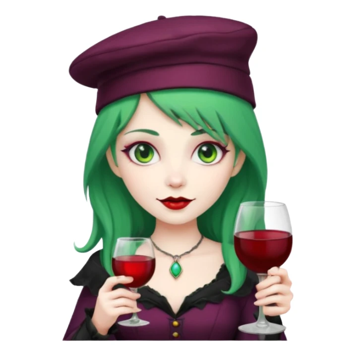 vampire green hair Drink holders with hat  sticker