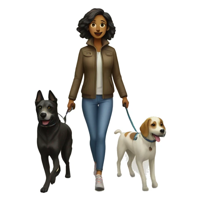 Walk with dogs woman sticker