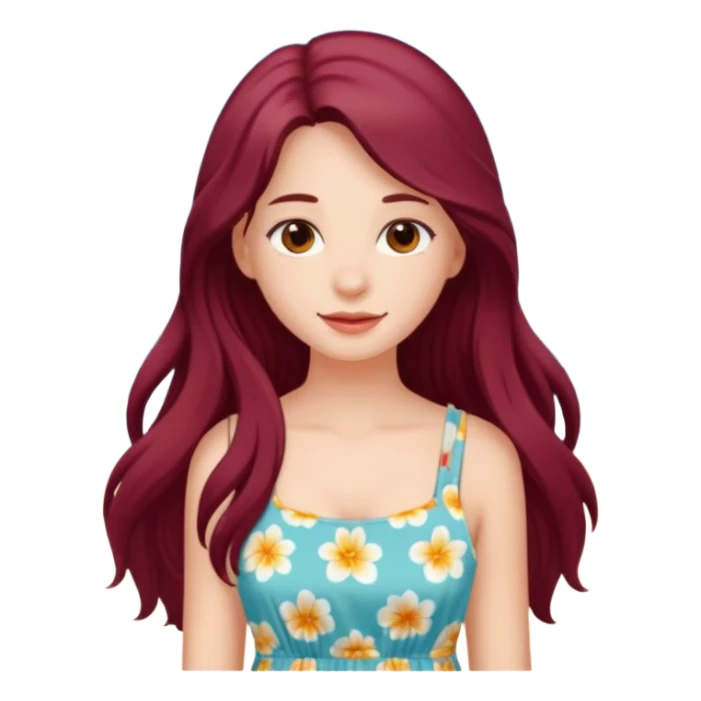 Beautiful burgundy long haired girl at the beach sticker