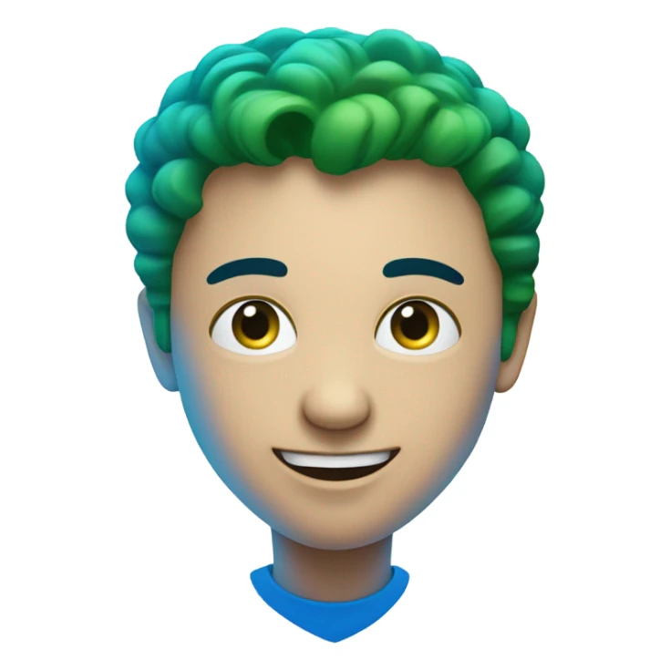 Heart that outer parts are blue and color changes gradient to green in the middle sticker