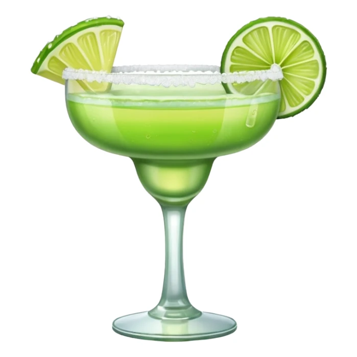 Margarita – glass with salted rim, lime wedge sticker