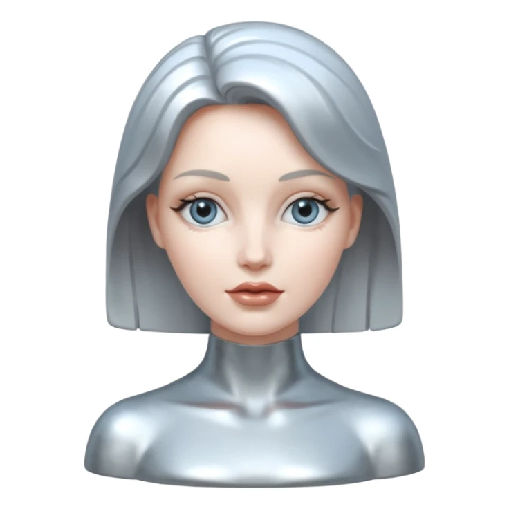 an elegant metallic chrome woman statue  sticker