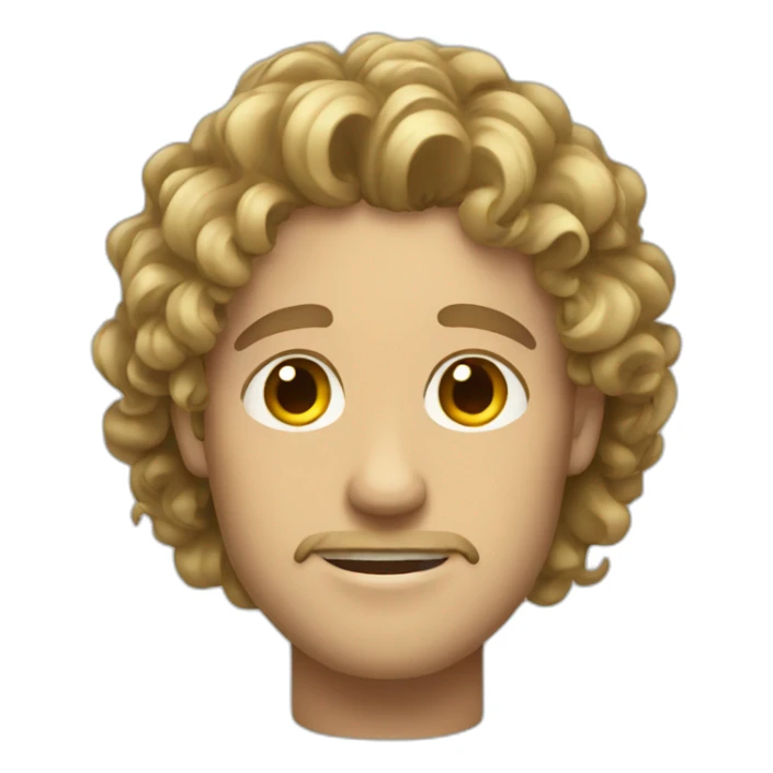 Man with curly brown hair and blond ends sticker