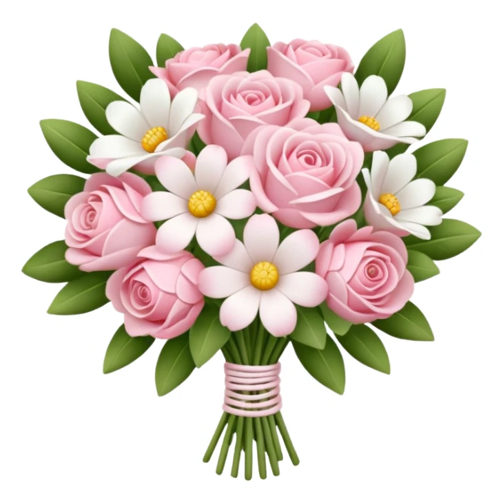 Pastel pink  and white ￼￼ bouquet of flowers ￼ sticker