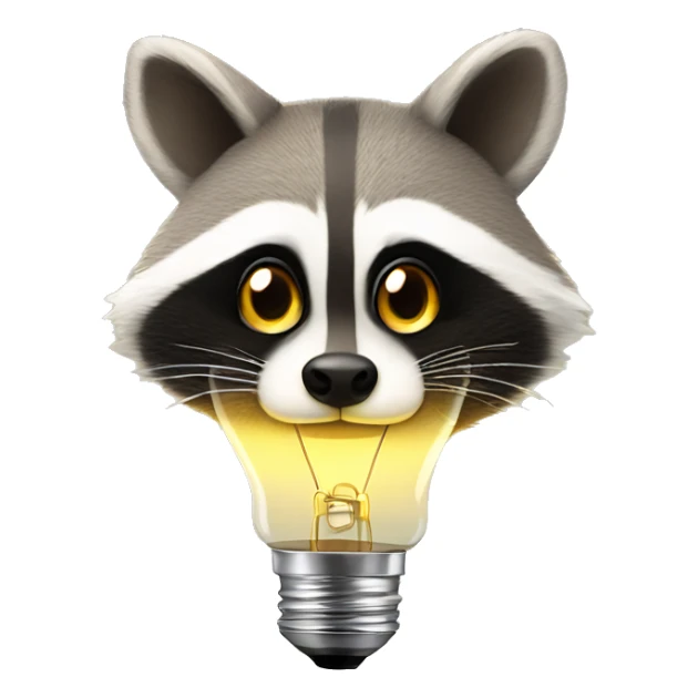 Light bulbs are flying around the raccoon's head sticker