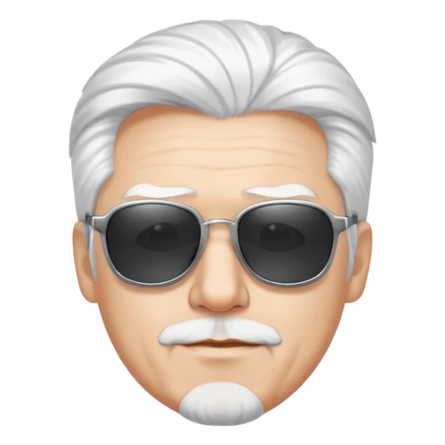 man with sunglasses, white, elegant hair sticker
