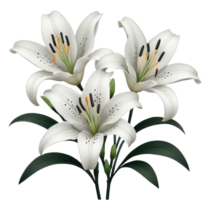 black and white lillies outline sticker