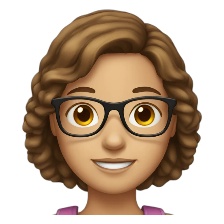 girl with eyeglasses and brown hair sticker