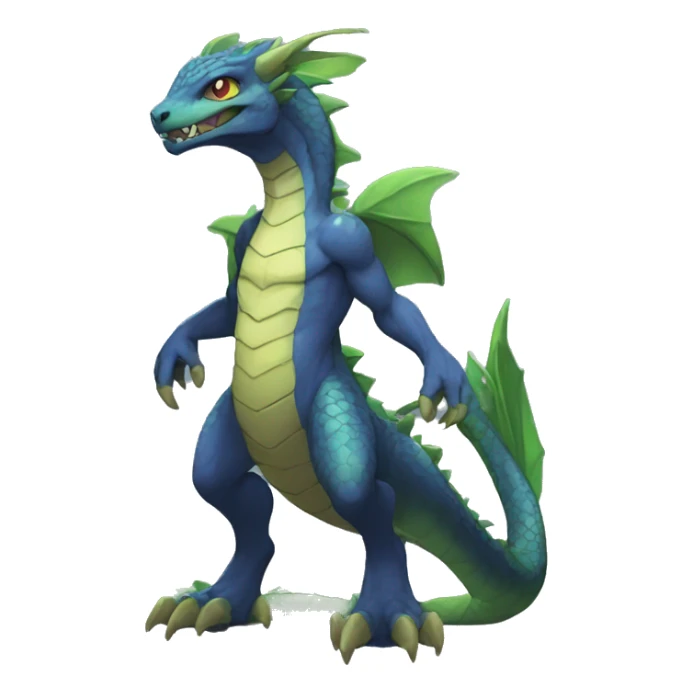 Anthro Sona Fakemon Reptilian Draco Full Body sticker