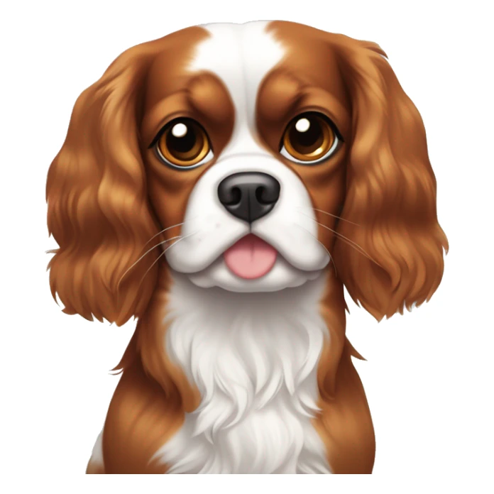 Cavalier King Charles brun et blanc avec des coeurs sticker