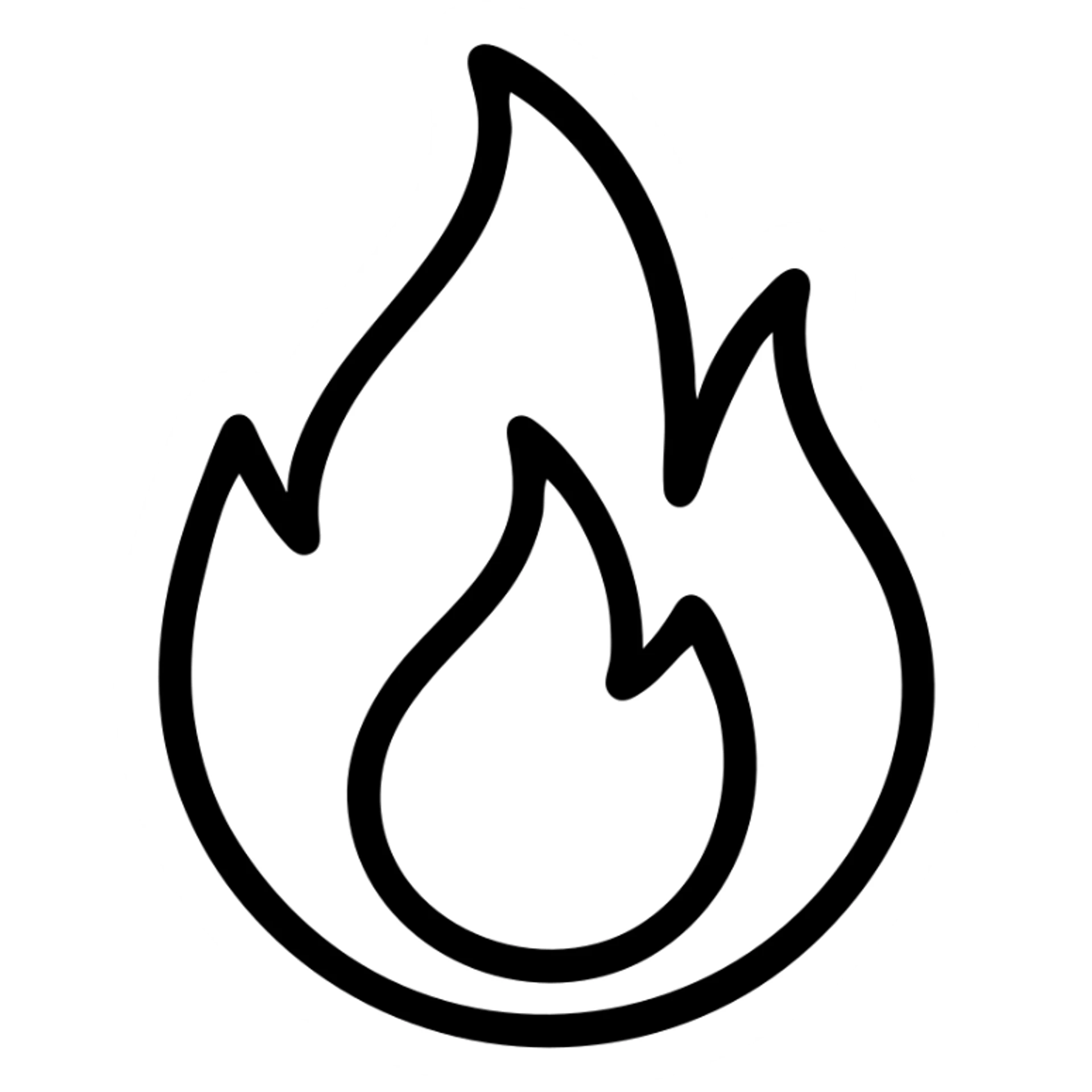 black icon with Naruto fire symbol, outline style sticker