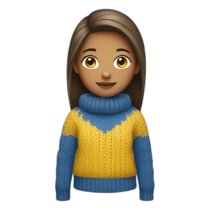 Girl in blue and yellow sweater sticker