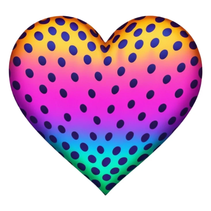 A colorful gradients-neon-colored wild realistic leopard-printed-patterned BIG heart sticker