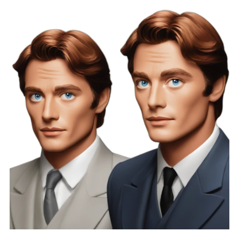 Alain Delon young butler blue eyes short red hair sticker
