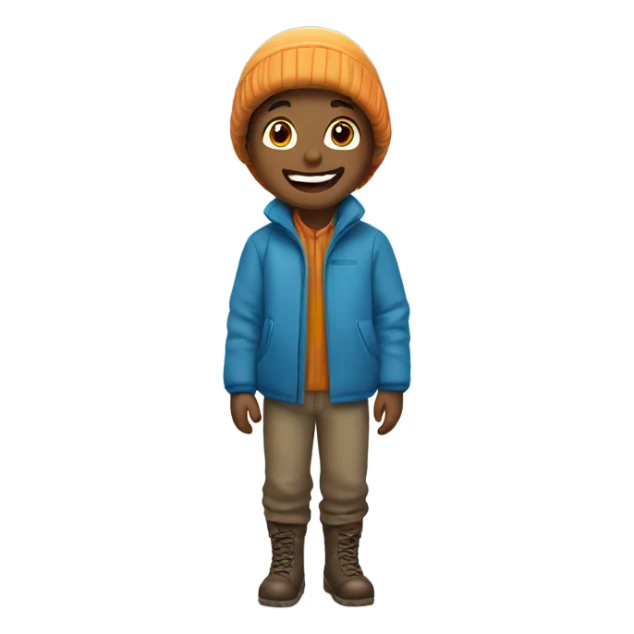 cheerful boy in snowy landscape sticker