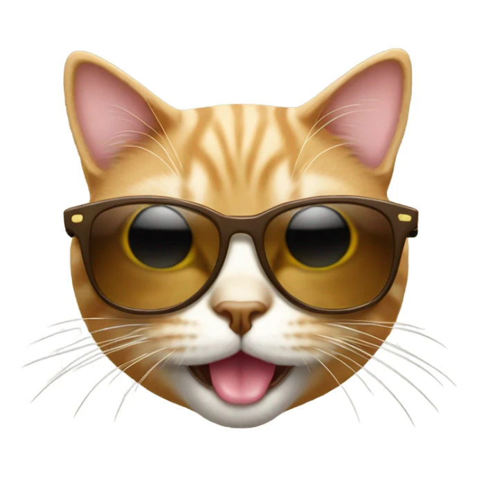 cat with sunglasses sticking tongues out  sticker