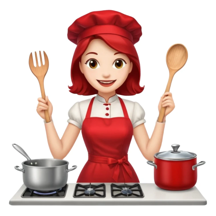 pinup girl in dress and stocking while cooking sticker