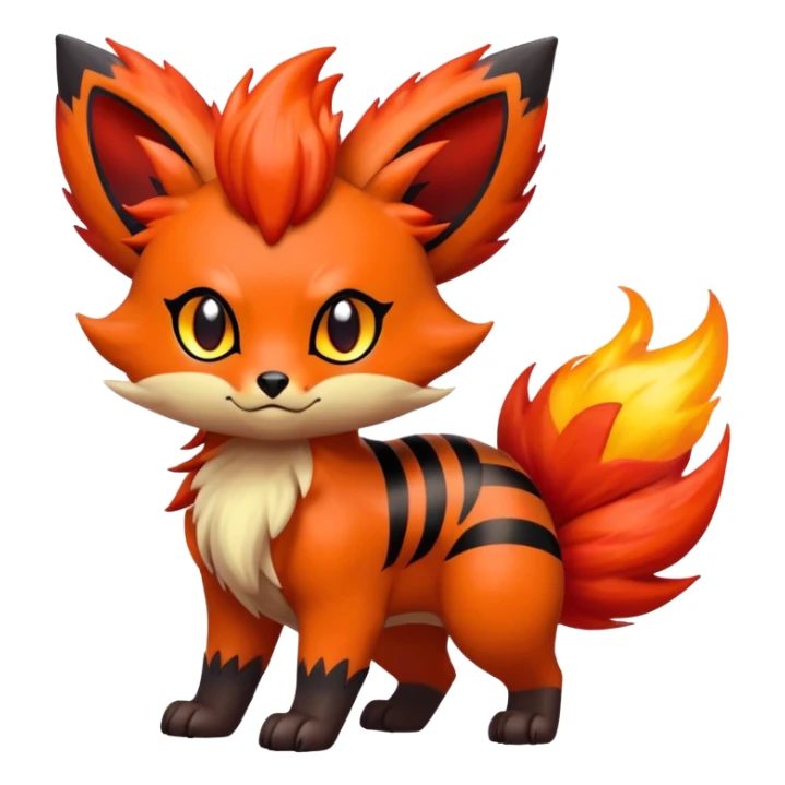 Zorua-Vulpix-Litten-Fakémon-hybrid-creature (full body)  sticker