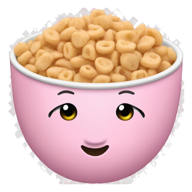 A bowl of light pink cereal  sticker