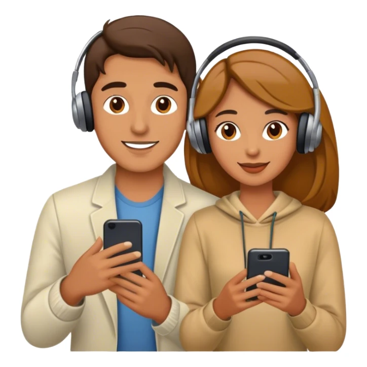 man and woman enjoid music sticker