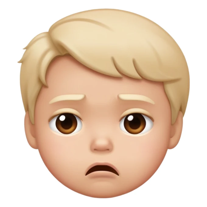 a pouting face as if it was a toddler being told No and throwing a fit  sticker