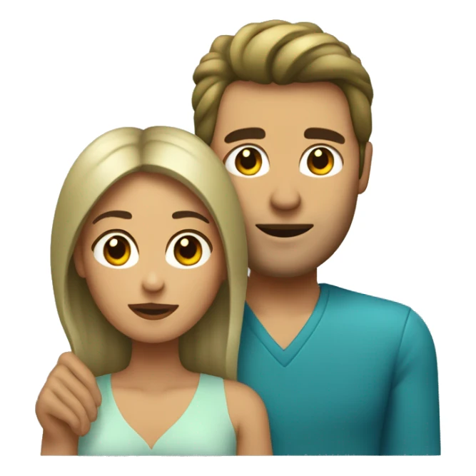 mujer con pelo azul agarrada de la mano con un hombre de pelo verde sticker