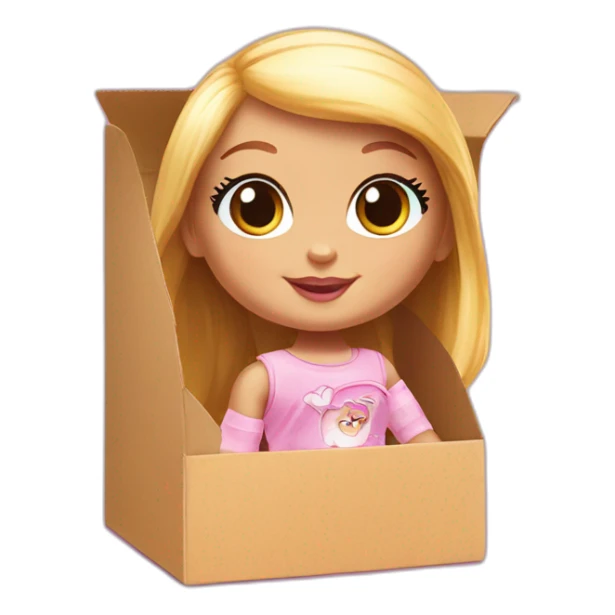 Baby barbie in box sticker