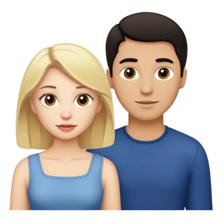 Blonde girl with dark headed man couple  sticker