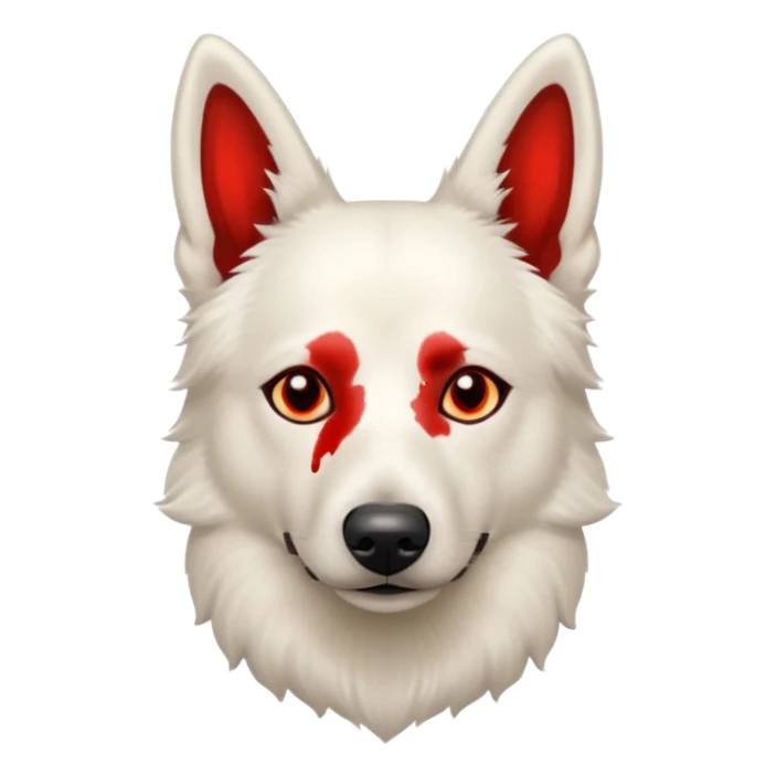 White belgian Shepard ist stoned with weed sticker