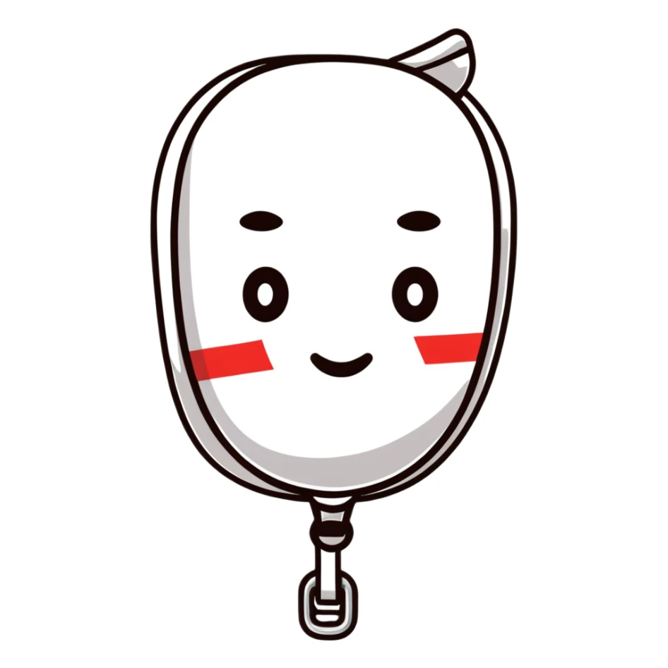 cartoon face with a zipper across the mouth sticker