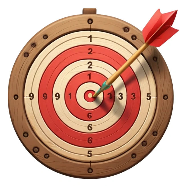 target with arrow hitting bullseye, achievement goal sticker