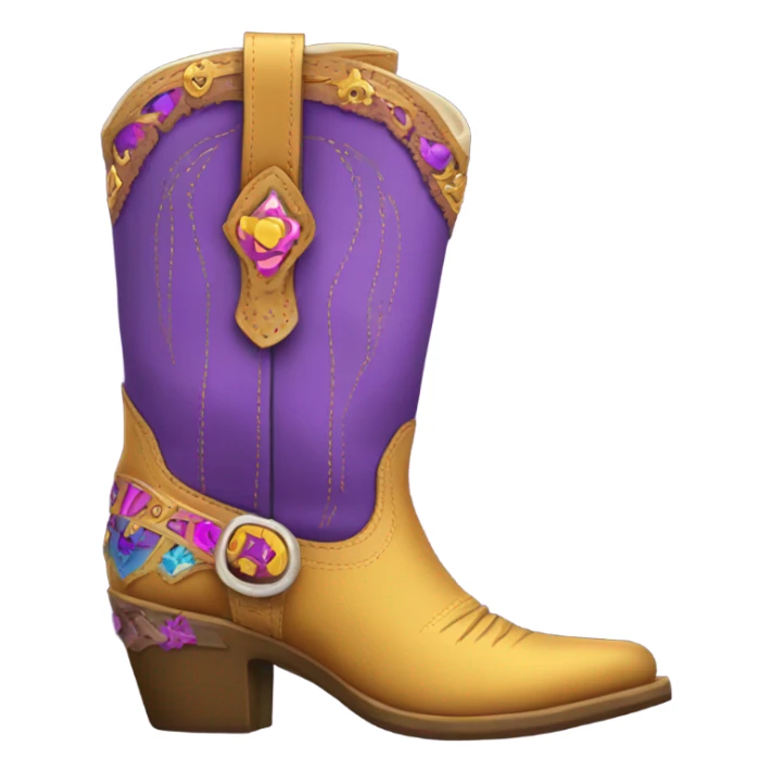 purple and gold cowgirl boots sticker