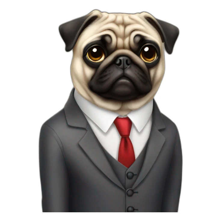 Pug with a suit  sticker