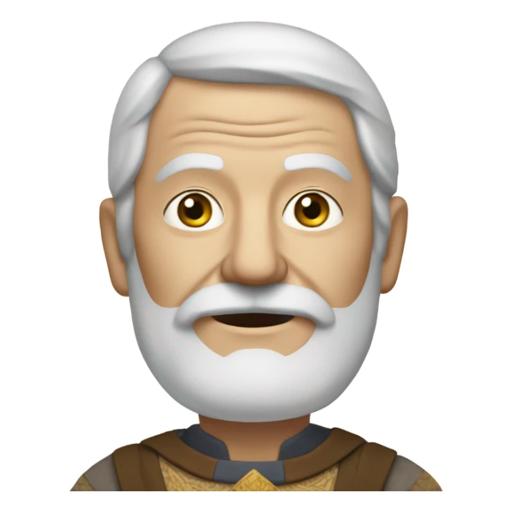 white elderly man with a mustache in a 10th century costume sticker