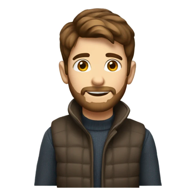 Young Boy developer with brown hair and beard in turtleneck sweater sticker