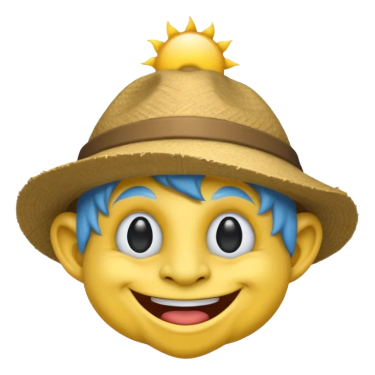 Troll emoji wearing a hat in the sun sticker