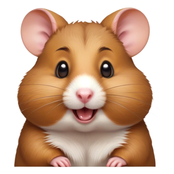 Cinematic Comical Brown Hamster Portrait Emoji, Head tilted dramatically with an exaggeratedly amused expression, featuring a striking rich brown fur with a playful shine, wide, expressive dark eyes filled with humorous disbelief, Simplified yet hilariously expressive features, highly detailed, glowing with a slightly sassy glow, high shine, dramatic yet playful, stylized with an air of cheeky mischief, bright and endearing, soft glowing outline, capturing the essence of a spirited and over-the-top hamster, so meme-worthy it feels like it could side-eye its way into internet fame instantly! sticker