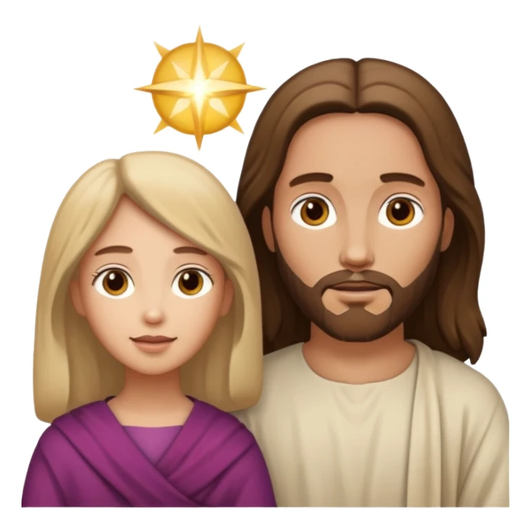 Jesus animado con una mujer ayudándola, variadas sticker