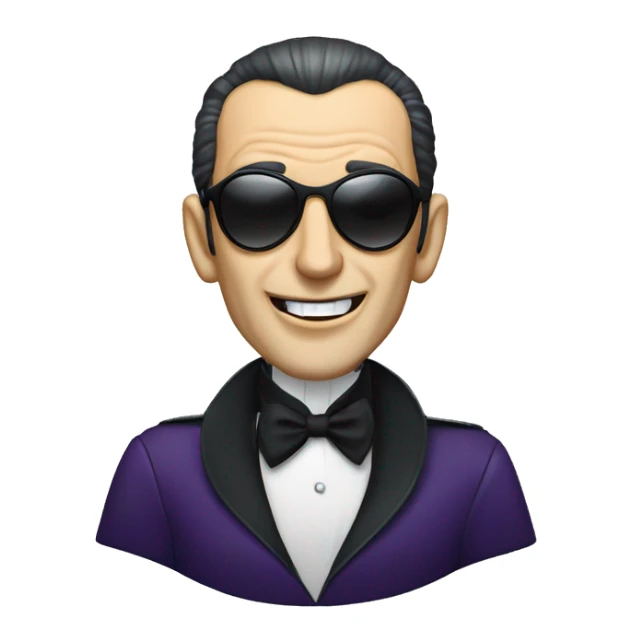 dracula with balding widows peak, with aviator sunglasses, talking on the phone  sticker
