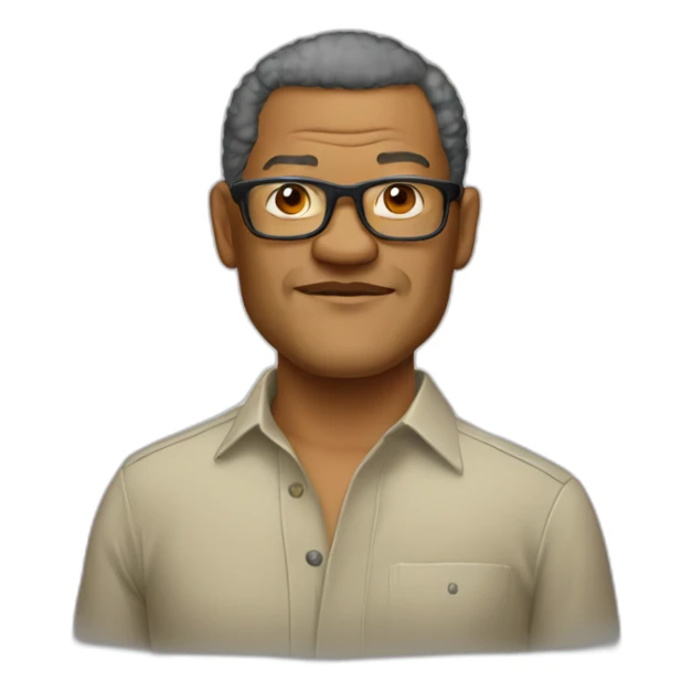 laurence-fishburne cartoon wearing shirt sticker