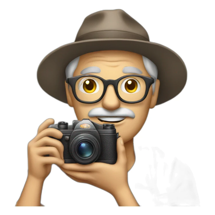 old photographer, camera, taking photos sticker