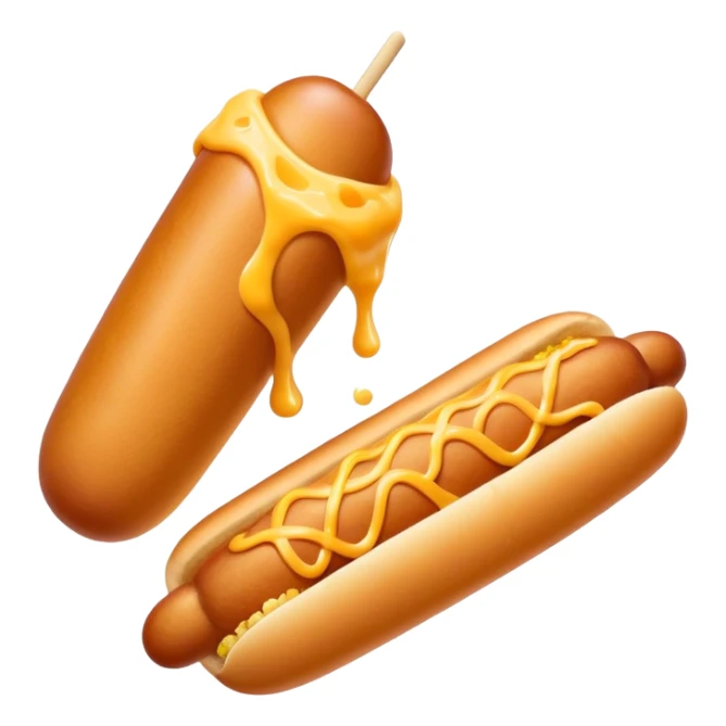 Korean corn dog with cheese stretching out sticker