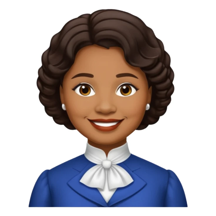Madam C.J. Walker with dark brown hair sticker