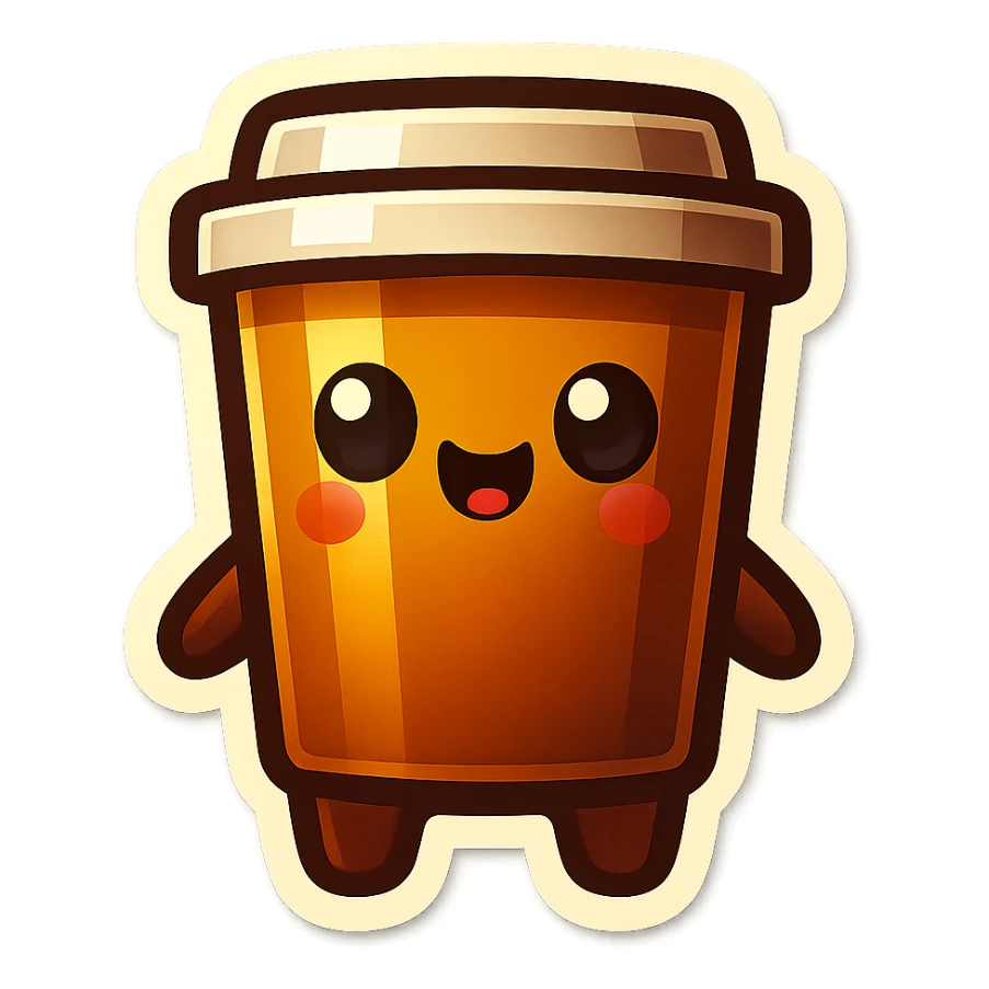 Tall coffee cup, play dead sticker