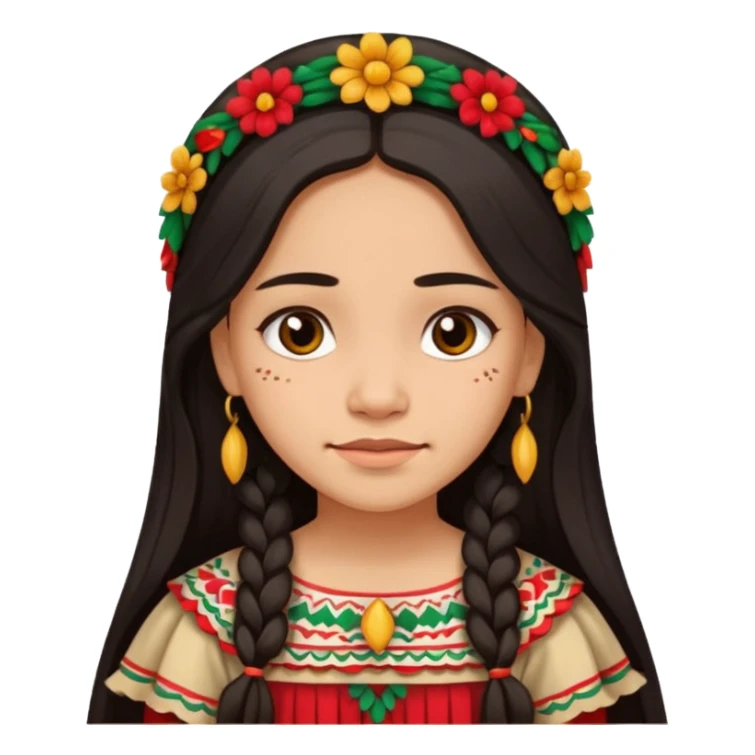 Mexican girl with very sad smile sticker