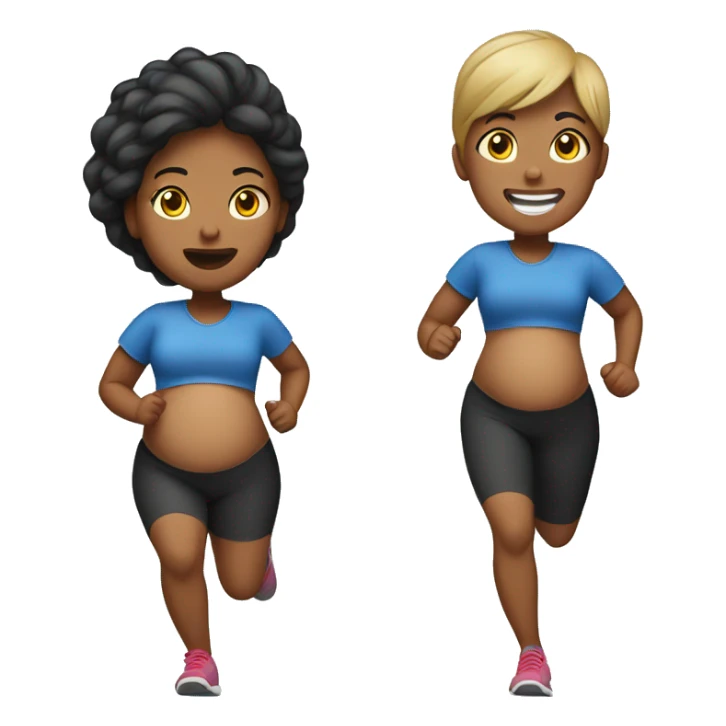 pregnant woman running with sport clothes sticker